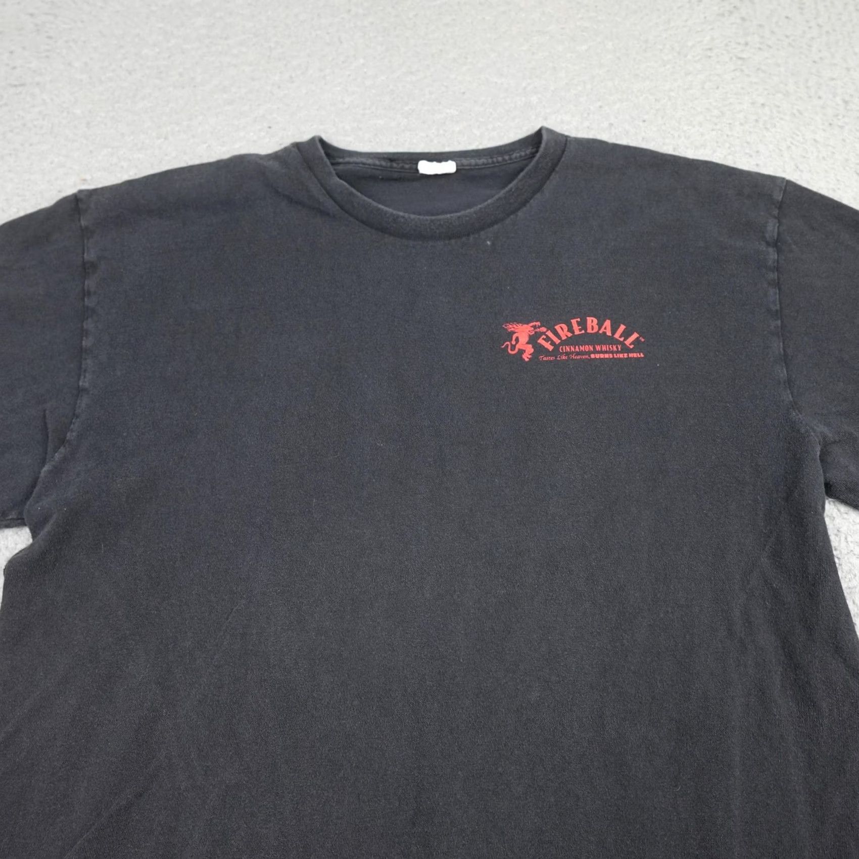 Delta Vintage Fireball Shirt Mens XL Cinnamon Whisky Promo Tee Black Delta Pro Weight Size US XL / EU 56 / 4 - 4 Thumbnail