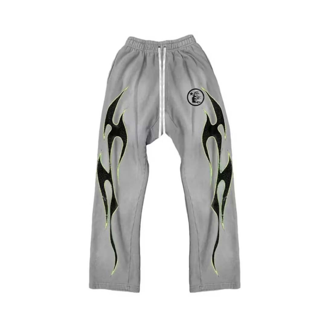 HELLSTAR Future Flames Sweatpants Grey/Green Size US 36 / EU 52 - 1 Preview