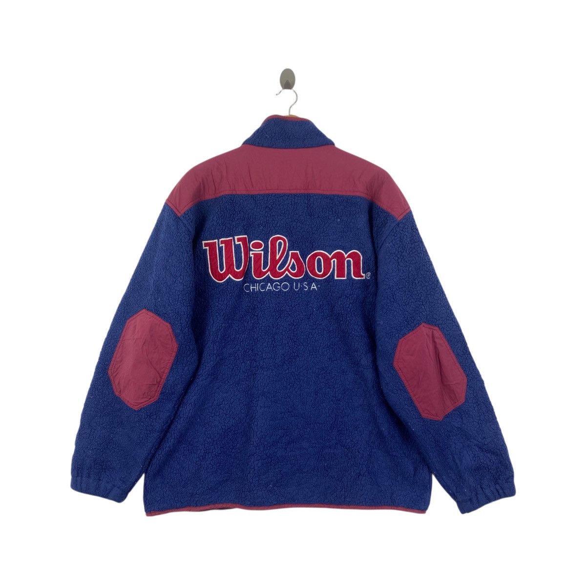 Wilson Vintage 90s WILSON Chicago Usa Fleece Jacket Big Logo Size US XXL / EU 58 / 5 - 3 Thumbnail
