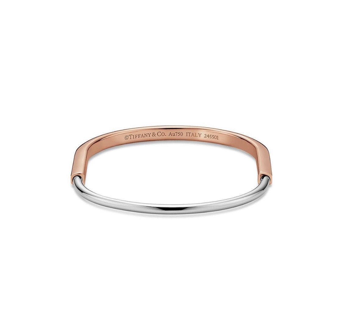 Tiffany & Co. Tiffany Lock Narrow Bangle Rose/White Gold 🚫READ DESCRIPTION Size ONE SIZE - 8 Thumbnail
