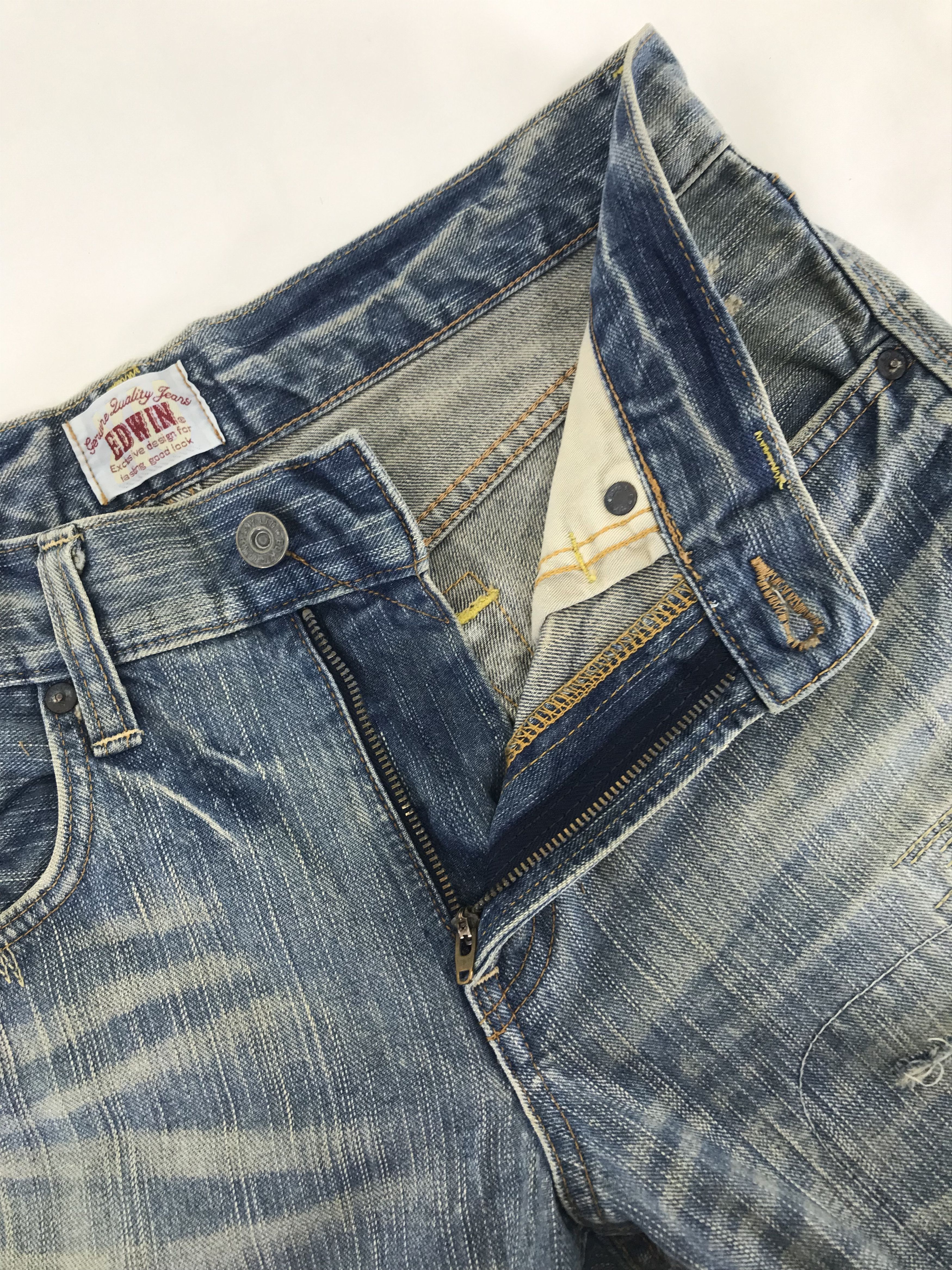 Edwin Vintage Edwin 403 XV Patched Jeans Distressed Denim Size US 30 / EU 46 - 9 Thumbnail