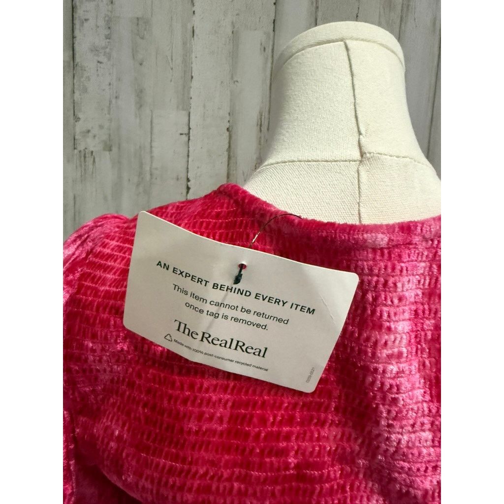 LoveShackFancy LoveShackFancy Evan Pink Tie Dye Velvet Mini Dress Medium Size M / US 6-8 / IT 42-44 - 7 Thumbnail