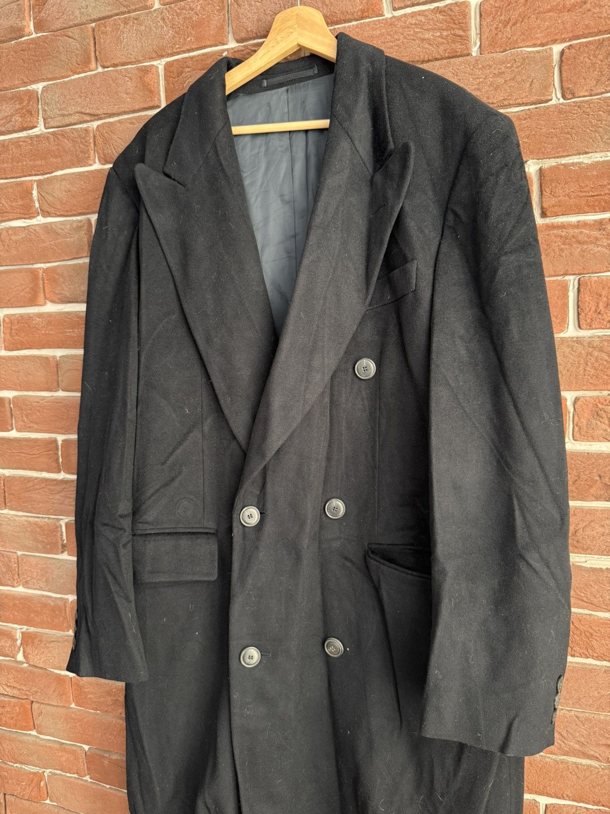 Hugo Boss Vintage HUGO BOSS Wool Over Coat Loro Piana Fabric L Black Size US L / EU 52-54 / 3 - 4 Thumbnail