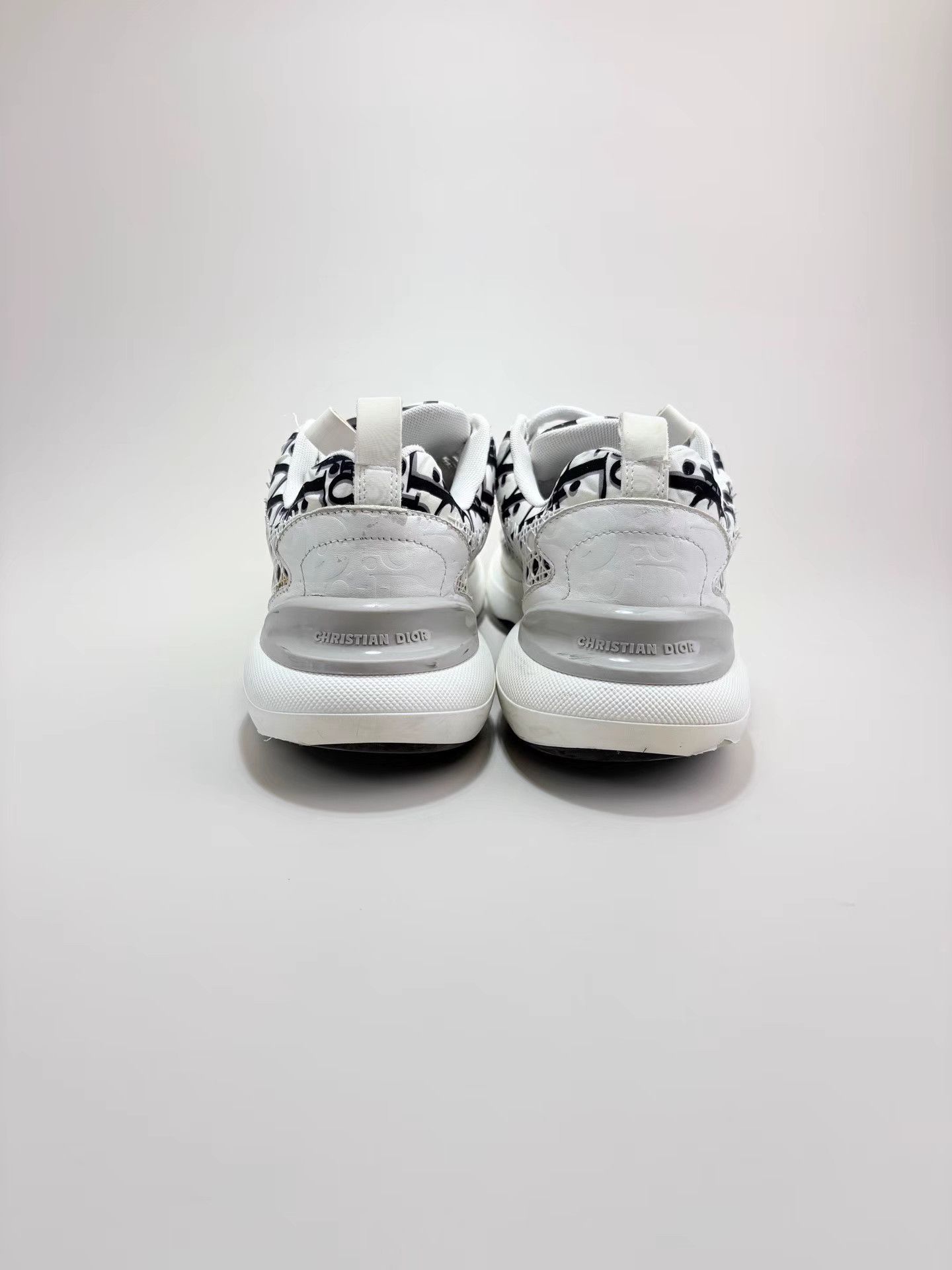 Dior DIOR B24 Black and White Full Logo Sneakers K1 Size US 10 / EU 43 - 3 Thumbnail