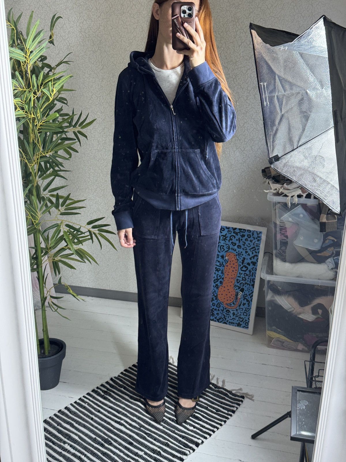 Juicy Couture VINTAGE VELOUR JUICY COUTURE 2000s NAVY TRACKSUIT Size M / US 6-8 / IT 42-44 - 15 Thumbnail
