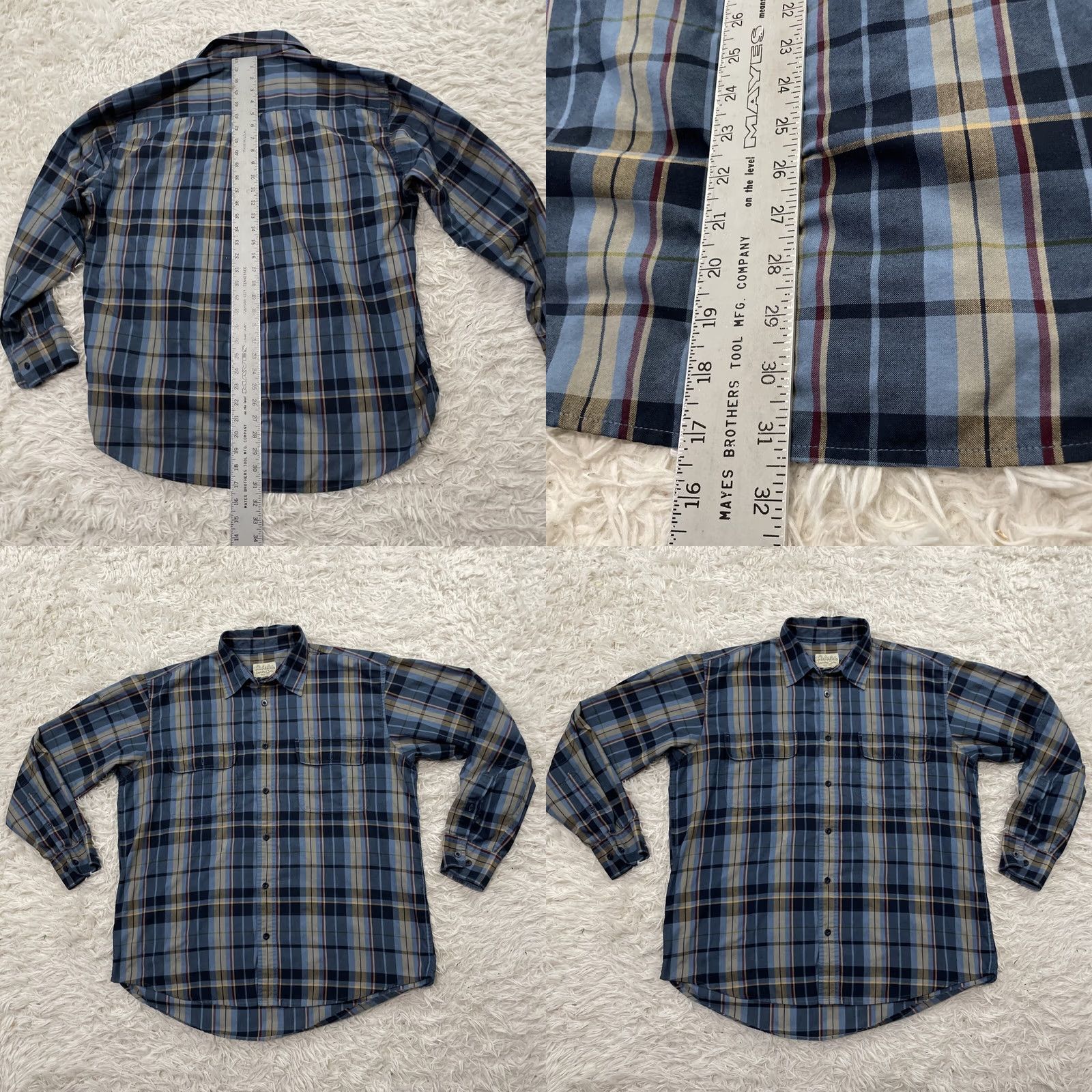 Vintage Cabela's Button-Up Shirt Men L Reg Blue Plaid Vintage90sY2k Outdoor Workwear Hole 50" Button-Up Casual Workwear Mens Size US L / EU 52-54 / 3 - 8 Thumbnail