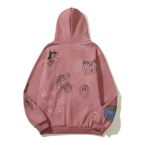VIBE Hip Hop Graffiti Print Loose Casual XL Hooded Sweatshirt Size US XL / EU 56 / 4 - 2 Thumbnail