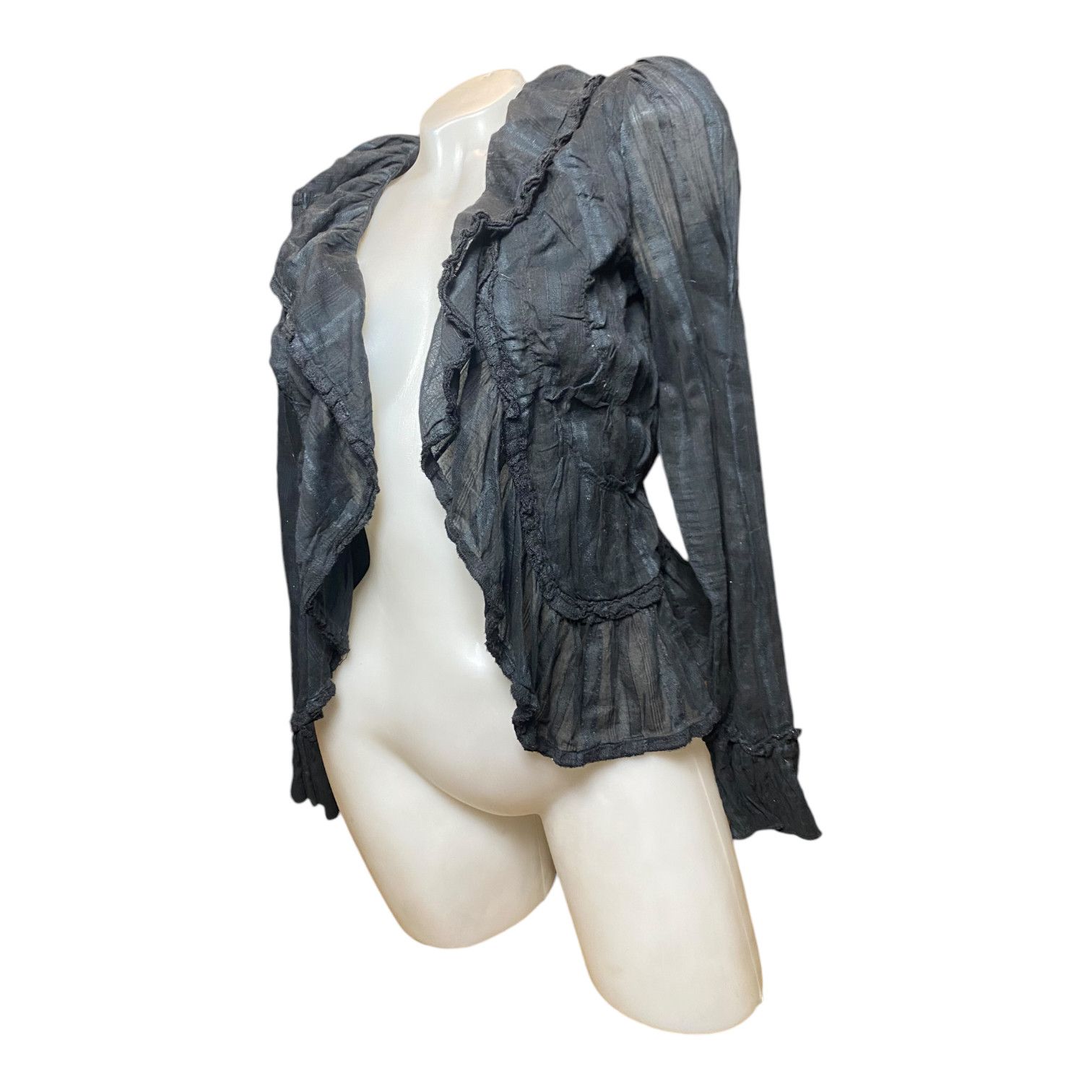 Vintage The Long Laces Tie Around Big Collar Jacket Size S / US 4 / IT 40 - 4 Thumbnail