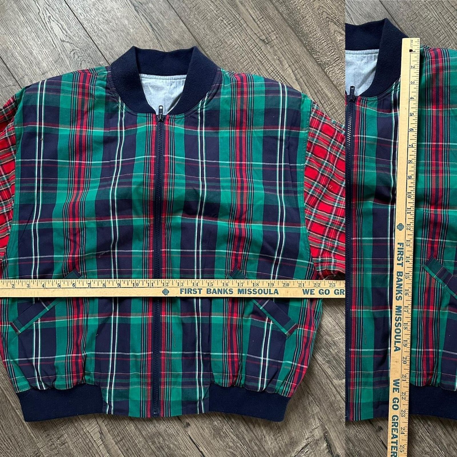 Vintage Epic Vintage 80s Custom Cut & Sew Plaid Bomber Zip Up Jacket Size US M / EU 48-50 / 2 - 6 Thumbnail