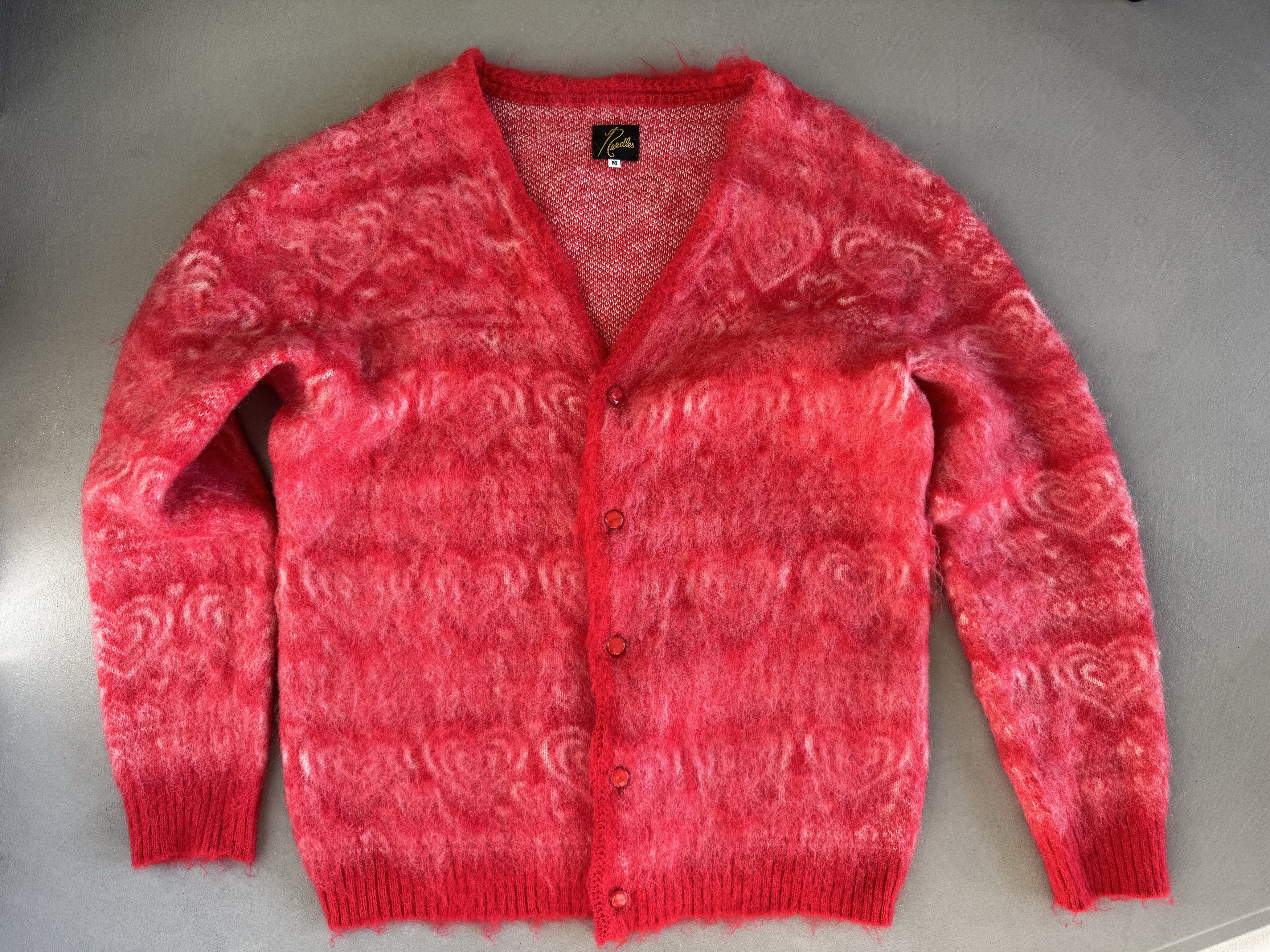 Needles Needles Intarsia Mohair Cardigan, Hearts, Japanese Size US L / EU 52-54 / 3 - 2 Thumbnail