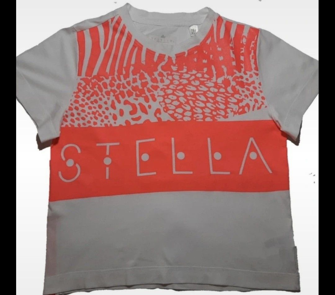 Adidas × Stella McCartney CROPPED TEE SIDE ZIP CORAL PRINT Size S / US 4 / IT 40 - 1 Thumbnail