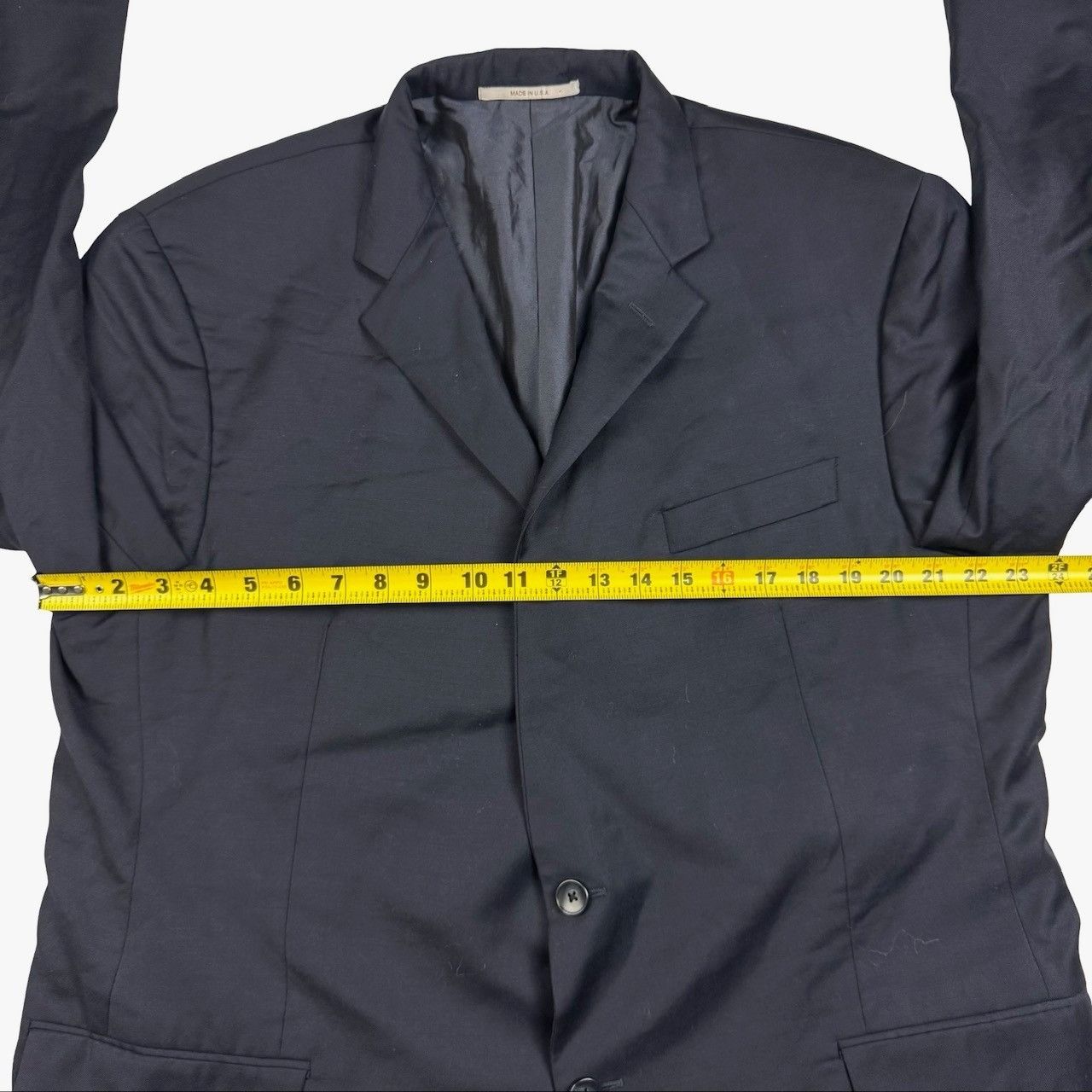 Hickey Freeman Hickey Freeman Wilburn Men’s Wool 2-Button Blazer Navy Blue Size 48L - 8 Thumbnail