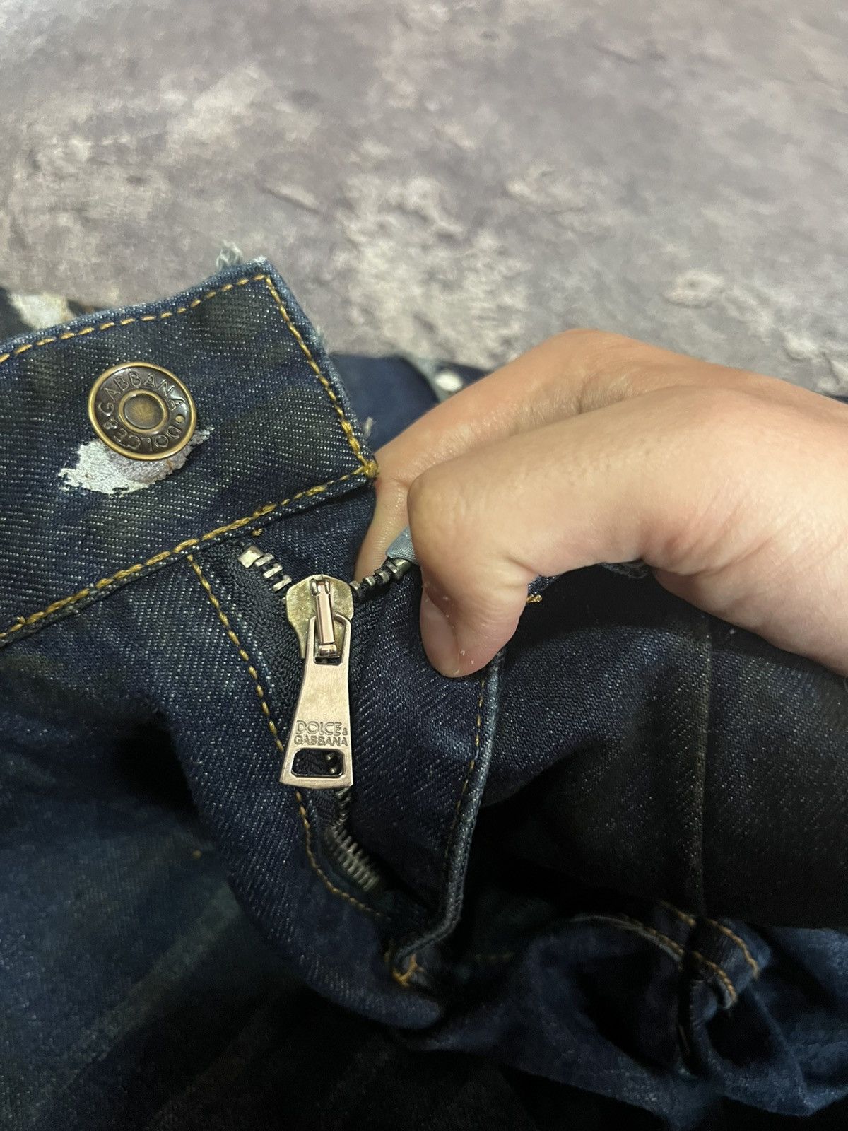 Dolce & Gabbana Dolce & Gabbana Archive Distressed Painted Zipper Denim Size US 30 / EU 46 - 10 Thumbnail