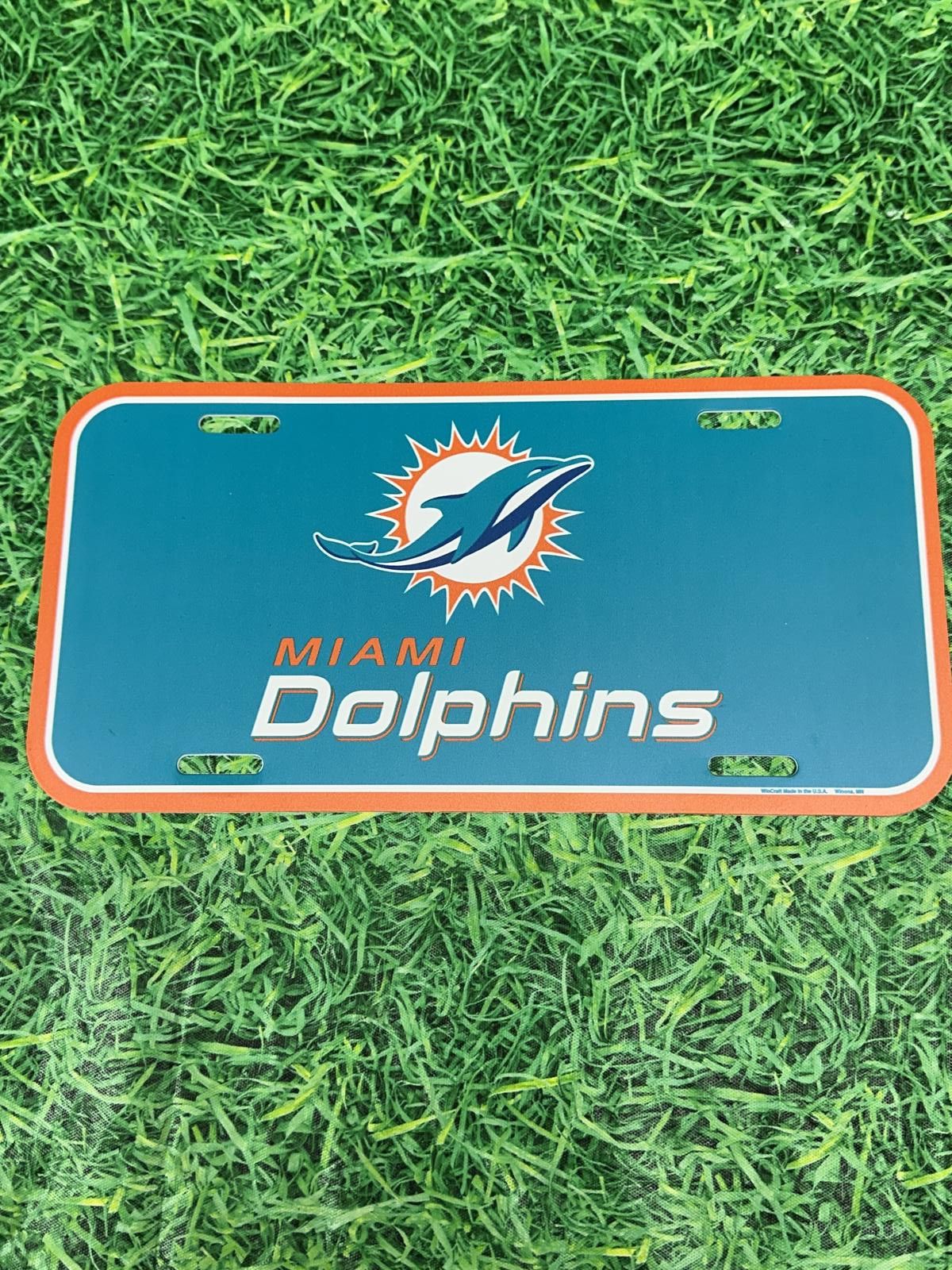 NFL Miami Dolphins License Plate Plastic NFL NEW Size ONE SIZE - 1 Thumbnail