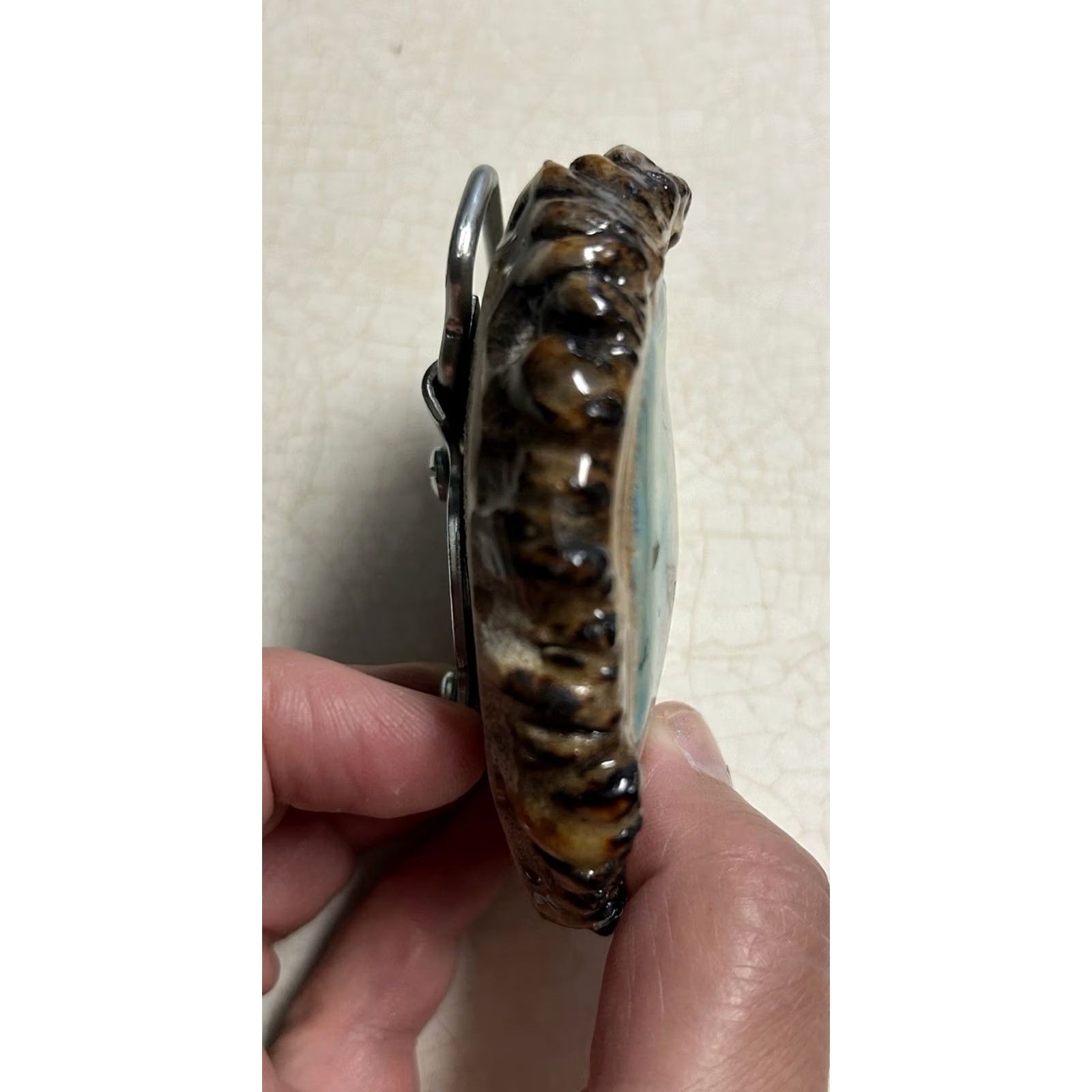 Vintage Elk Burr Rosette Flying Geese Belt Buckle Artist Signed Halfry Hand Made Glossy Belt Buckle Mens Size ONE SIZE - 6 Thumbnail