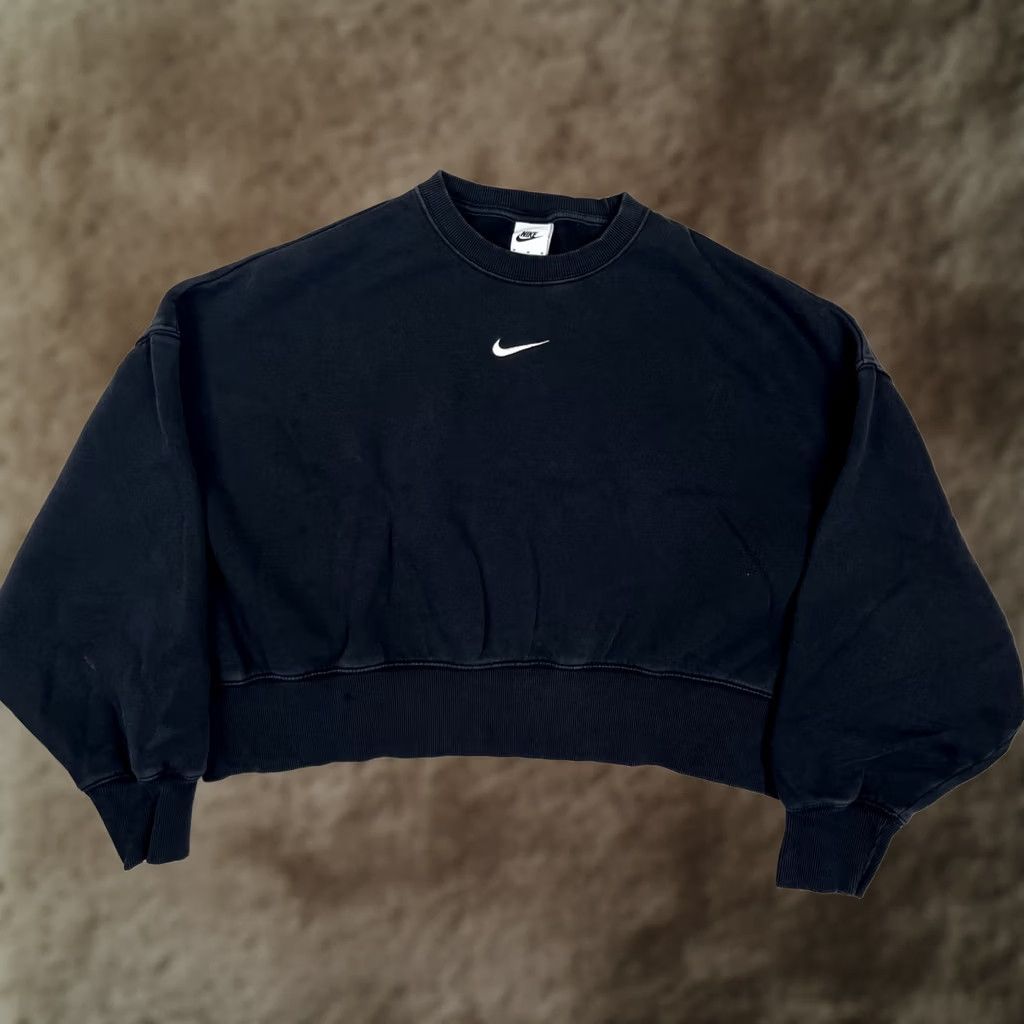 Nike Nike Center Swoosh Black Oversized Phoenix Fleece Crewneck Sweatshirt Medium Stained Size M / US 6-8 / IT 42-44 - 1 Thumbnail