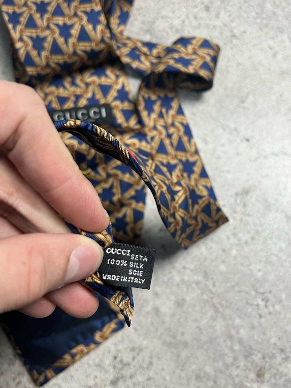 Gucci GUCCI TIE VINTAGE TWILL SILK RARE DESIGN NECKTIE DRESS ITALY Size ONE SIZE - 7 Thumbnail