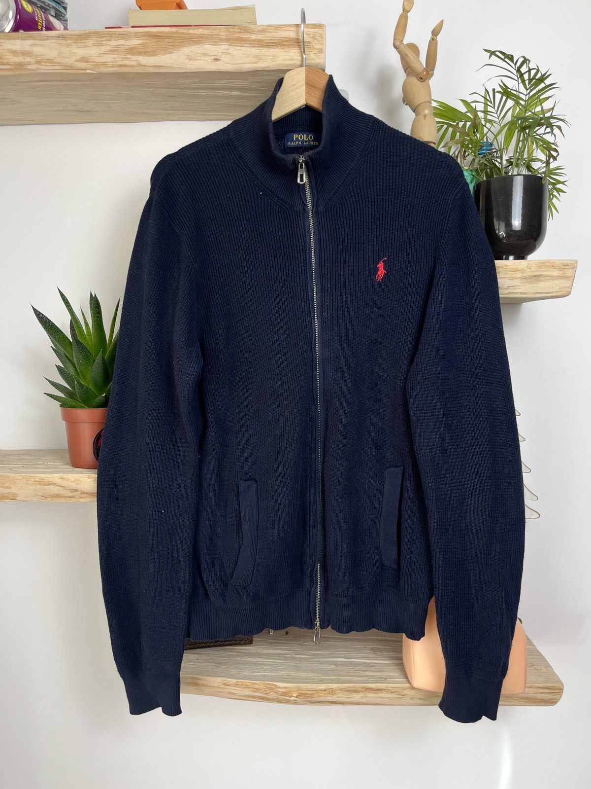 Polo Ralph Lauren × Vintage Vintage Polo ralph lauren navy Zip Up Sweater old money Size US S / EU 44-46 / 1 - 1 Thumbnail