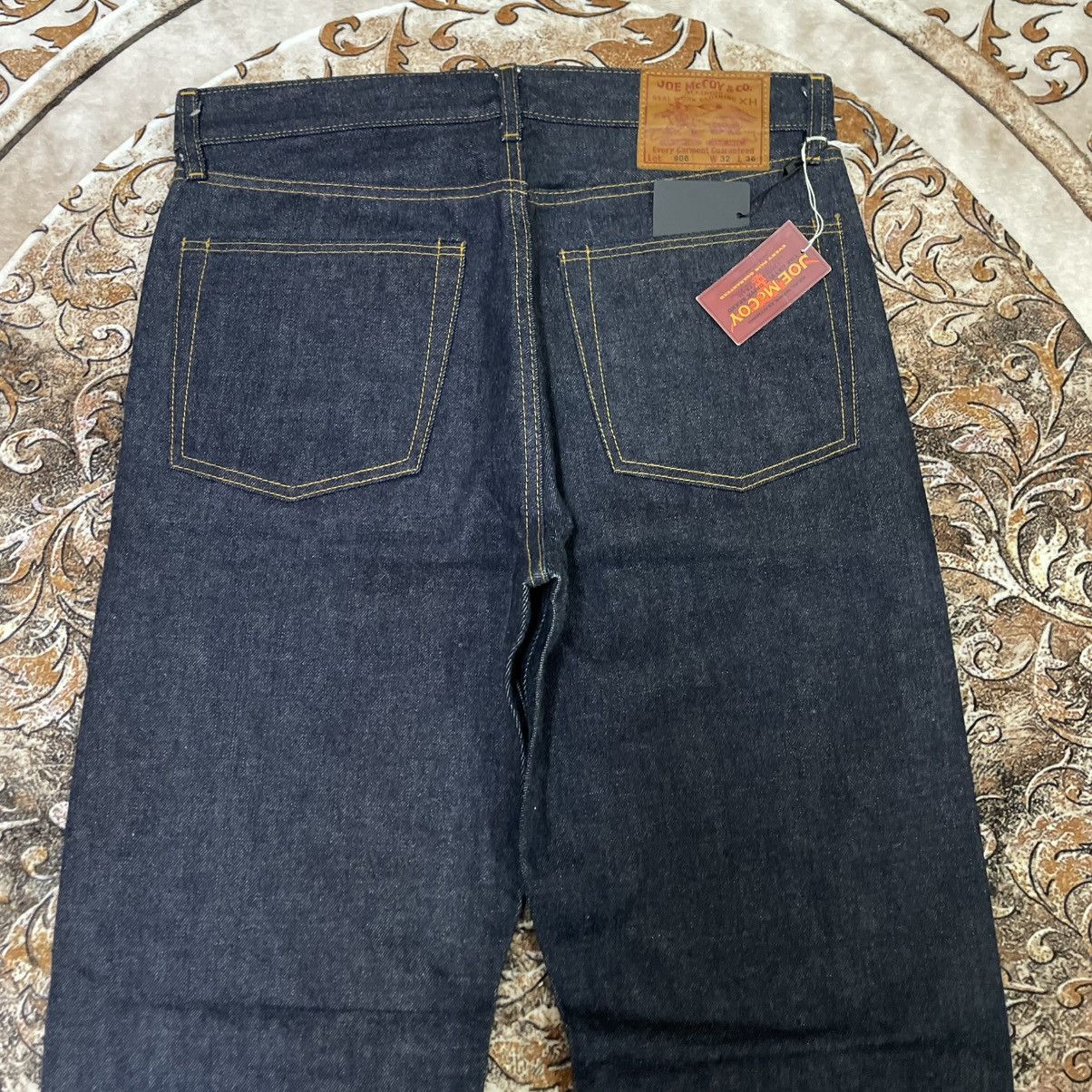 The Real McCoy's 🔥🇯🇵NOS Unworm Joe Mc Coy Stoned Washed Selvedge Denim Jeans Size US 32 / EU 48 - 5 Thumbnail
