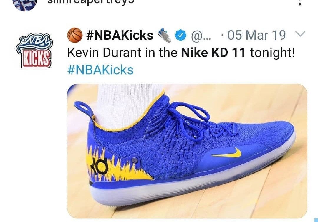 Nike RARE PROMO Nike KD 11 warriors PE Sz 18 Player Size US 15 / EU 48 - 2 Thumbnail