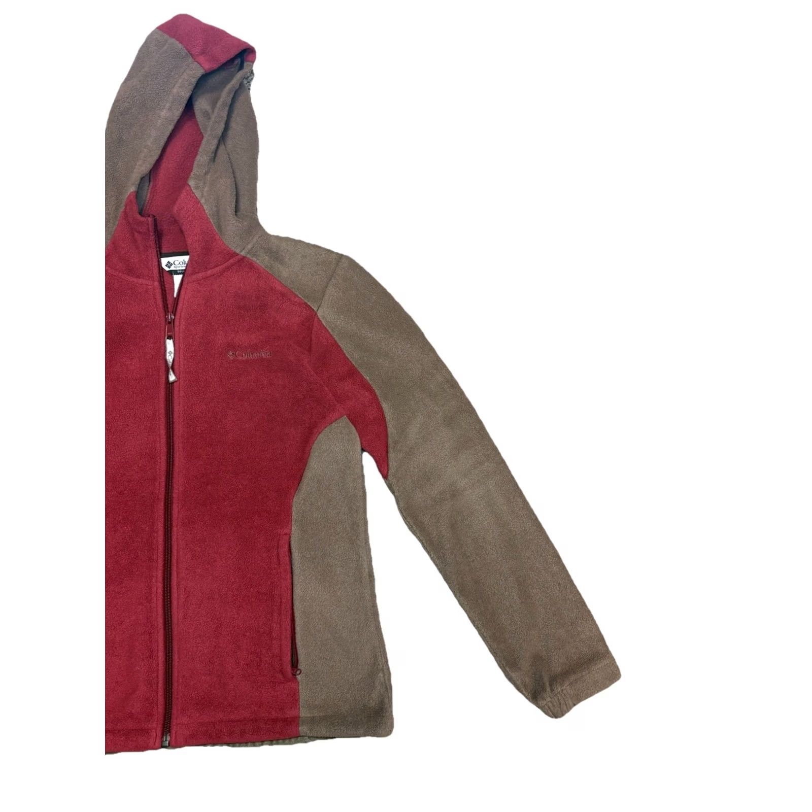 Vintage Columbia Jacket Women’s Medium Full Zip Fleece Zip Pockets Brown & Red Ladies Size M / US 6-8 / IT 42-44 - 3 Thumbnail
