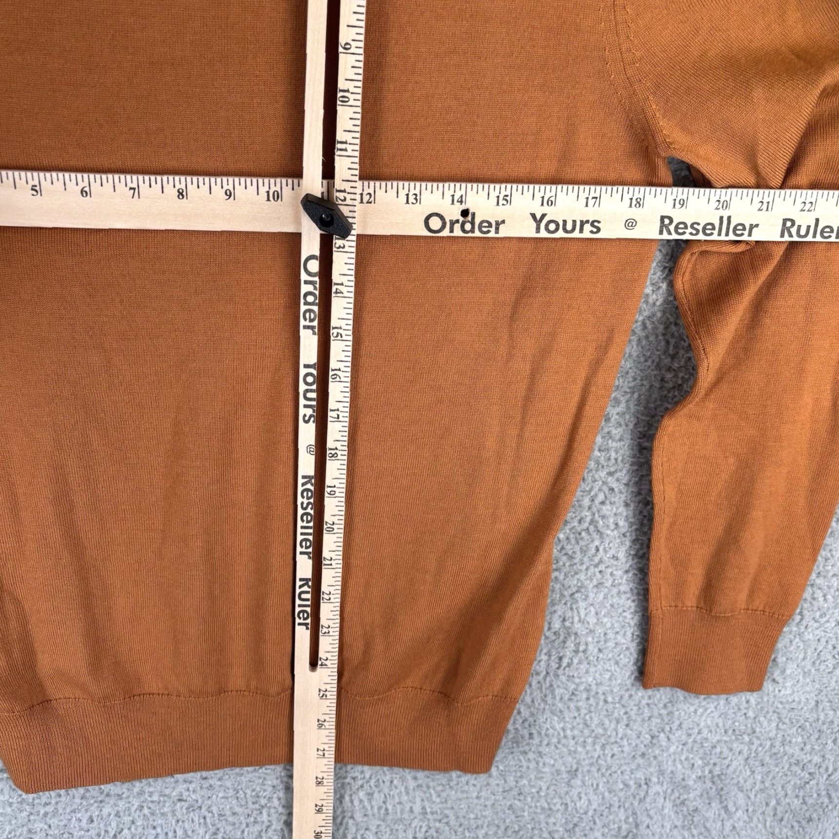 Charles Tyrwhitt Charles Tyrwhitt V-Neck Jumper Mens Small Burnt Orange Pure Merino Wool Pullover Knit Sweater Long Sleeve Casual Regular Wool Tone Orange Mens S Size US S / EU 44-46 / 1 - 7 Thumbnail