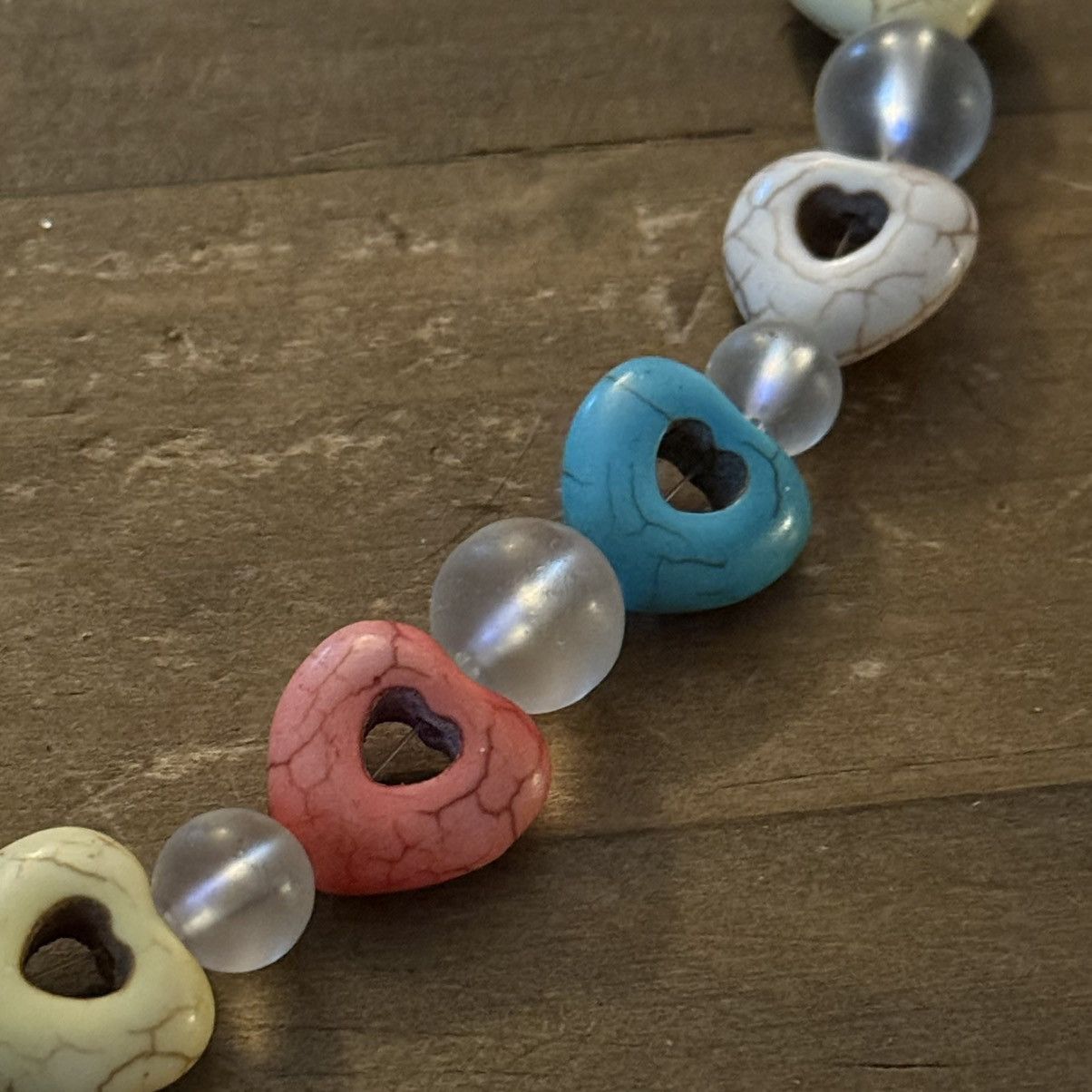 Other Multicolor natural stone heart link necklace Size ONE SIZE - 3 Thumbnail