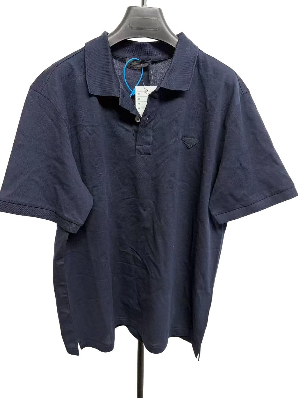 Prada Prada Navy Logo Pique Polo Shirt XXL Size US XXL / EU 58 / 5 - 1 Thumbnail
