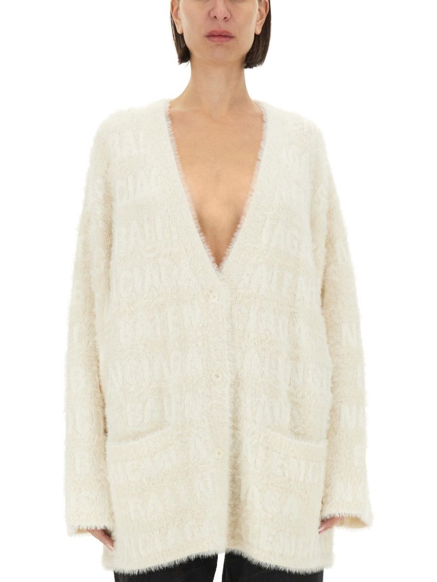 Balenciaga BALENCIAGA V-NECK CARDIGAN - WHITE Size M / US 6-8 / IT 42-44 - 1 Thumbnail