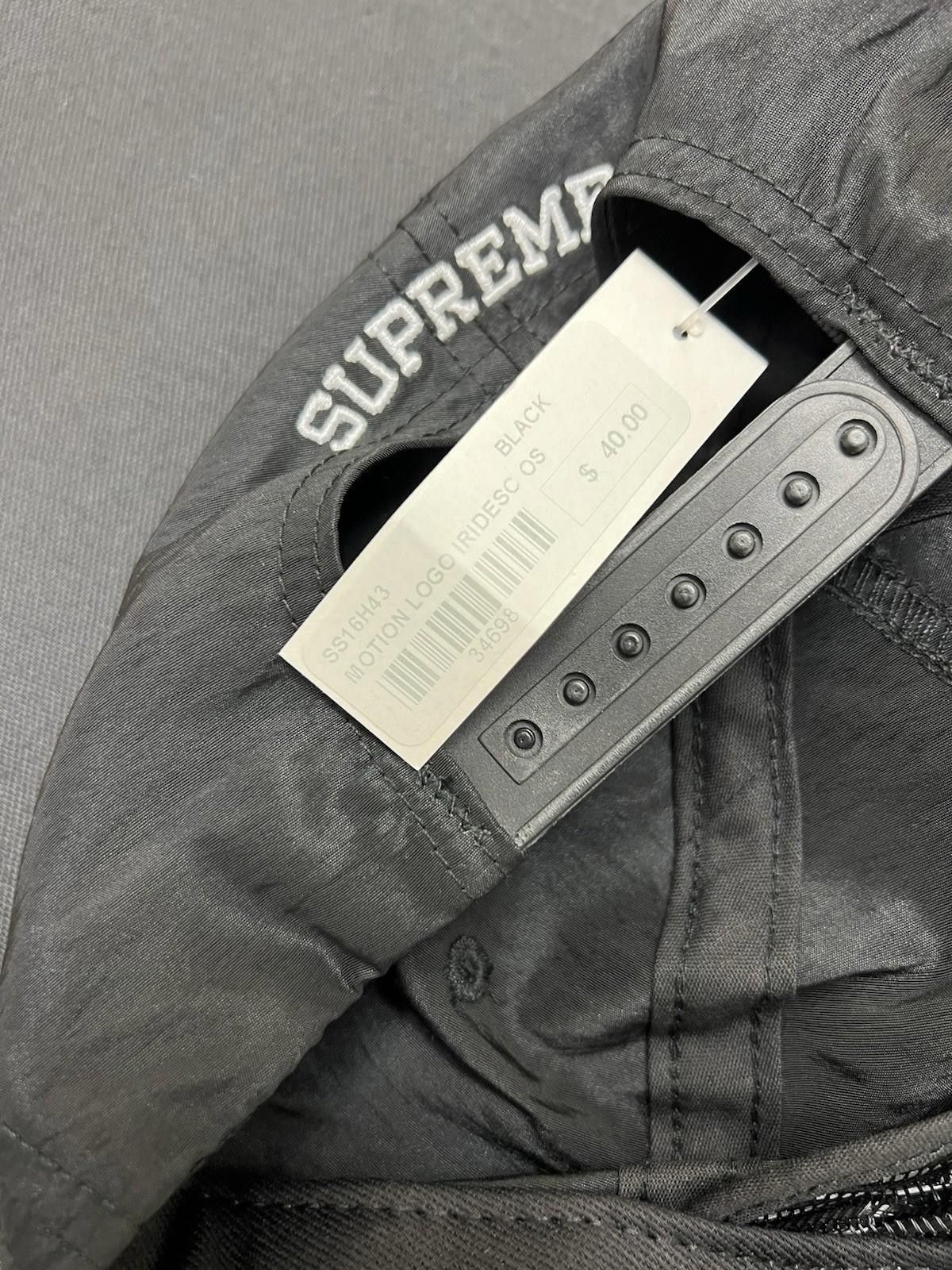 Supreme SS16 Supreme Black Satin Motion Logo Hat Size ONE SIZE - 7 Thumbnail