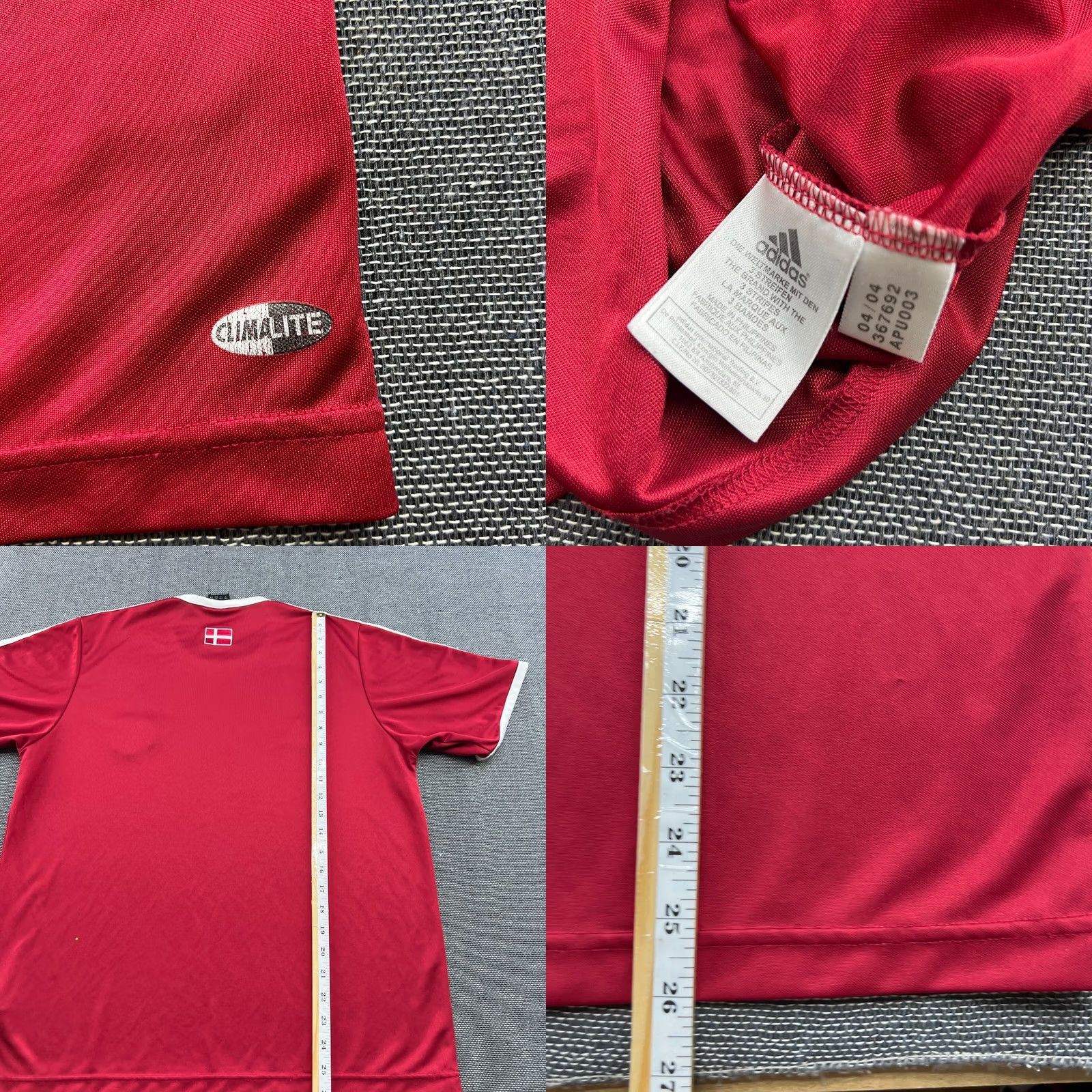Adidas adidas Denmark 2004 Training Football Jersey Mens Large Adult Red Shirt Adidas Size US L / EU 52-54 / 3 - 8 Thumbnail