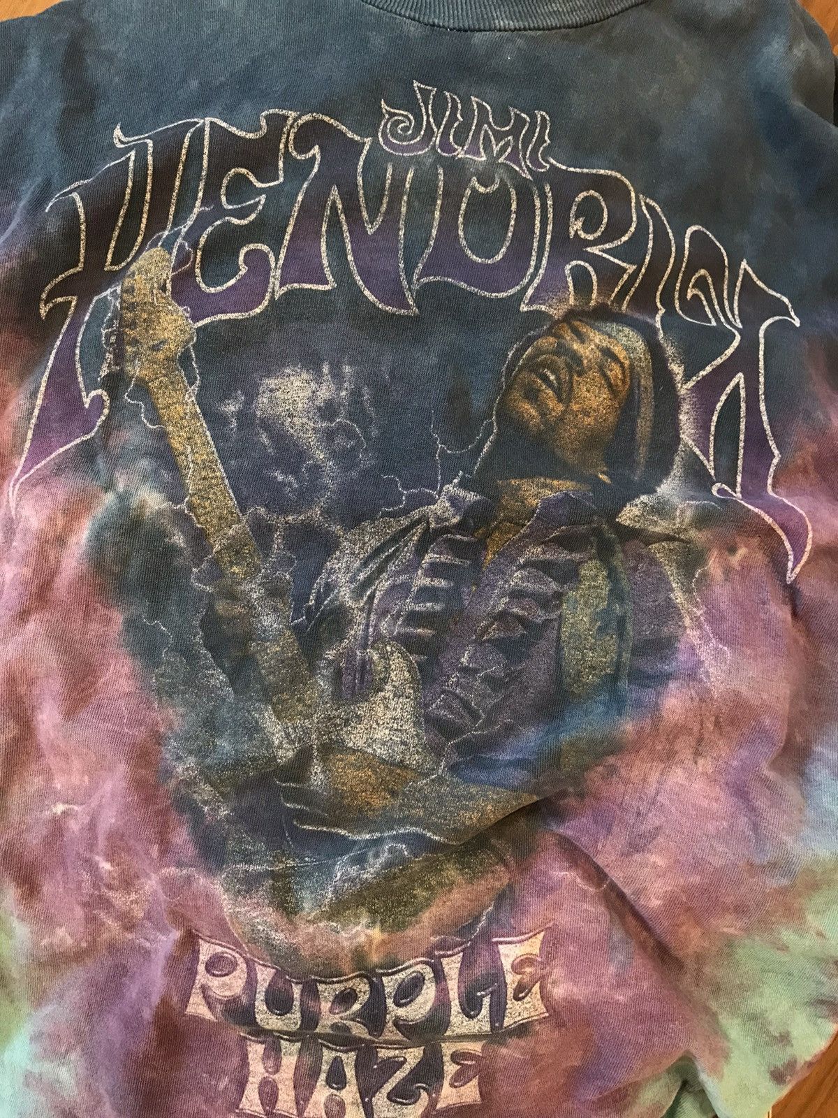 Band Tees × Jimi Hendrix × Vintage 90s Jimi Hendrix Purple Haze Tshirt Size US XL / EU 56 / 4 - 3 Thumbnail