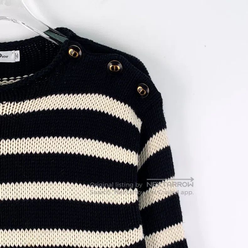 Dior Dior Colour-blocked striped side button cotton round-neck Size XS / US 0-2 / IT 36-38 - 3 Thumbnail
