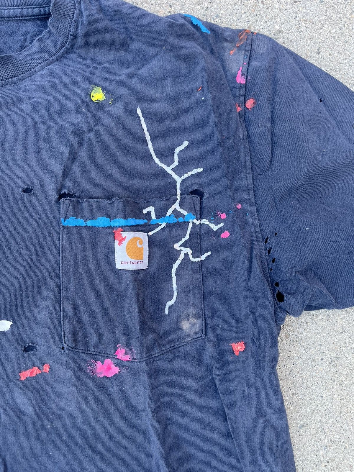 Carhartt Custom Carhartt T-Shirt Sun Fade Thrashed Distressed Pocket Size US L / EU 52-54 / 3 - 8 Thumbnail