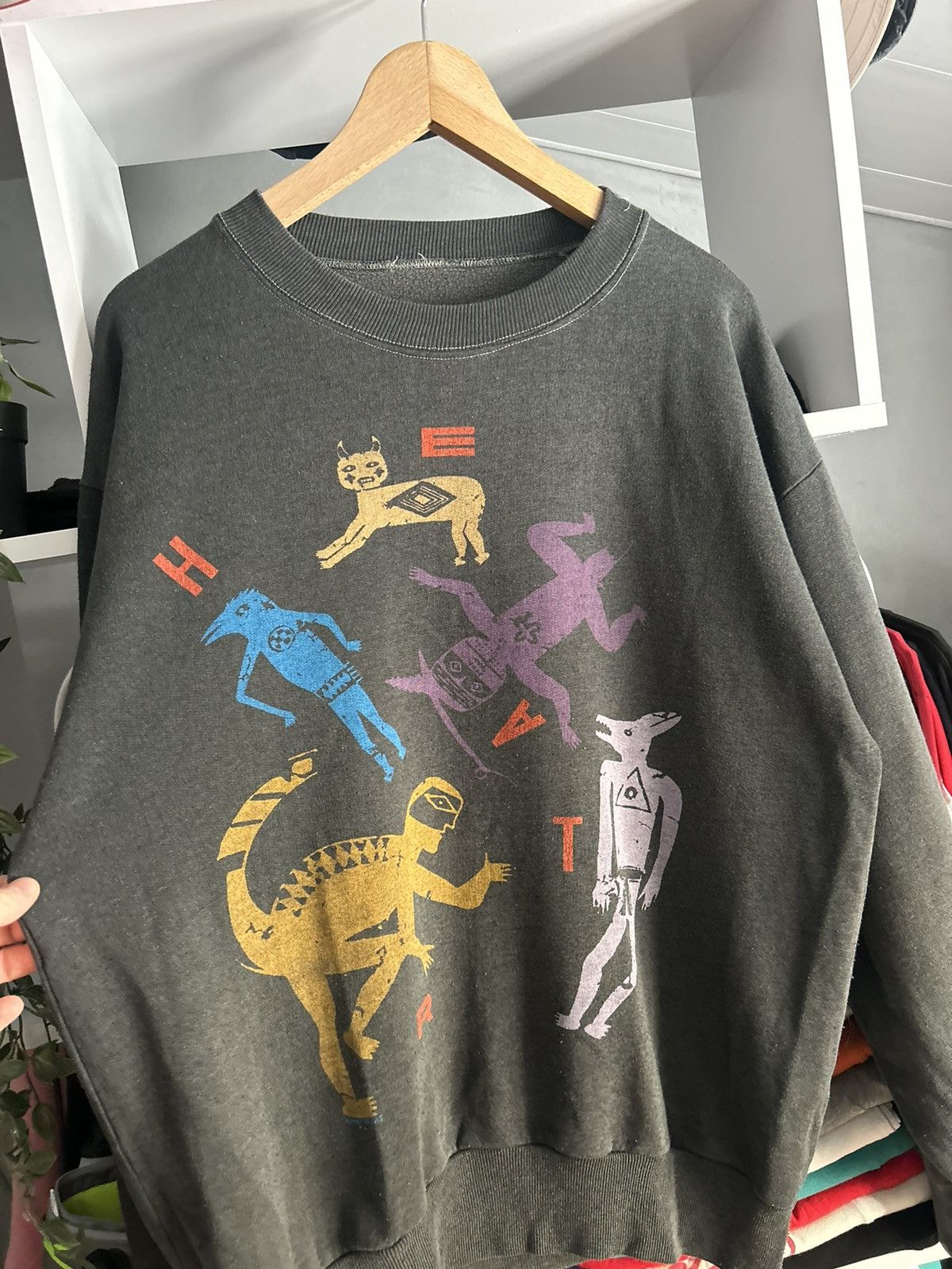 Band Tees × Vintage 1987 Heart Bad Animals Sweatshirt Size US L / EU 52-54 / 3 - 2 Thumbnail