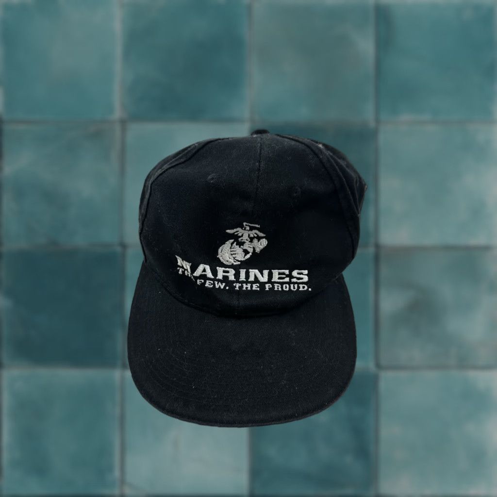 Vintage United States Marines Hat Black USMC Cap StrapBack Earned Never Given USA Made Size ONE SIZE - 1 Thumbnail