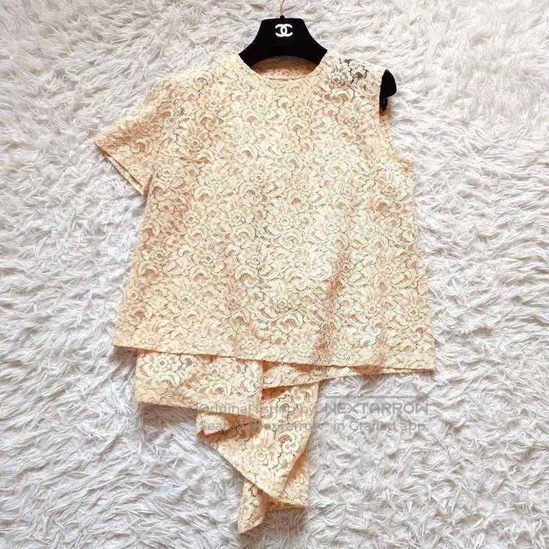 Comme des Garcons Comme Des Garcons Beige lace floral top Size S / US 4 / IT 40 - 3 Thumbnail