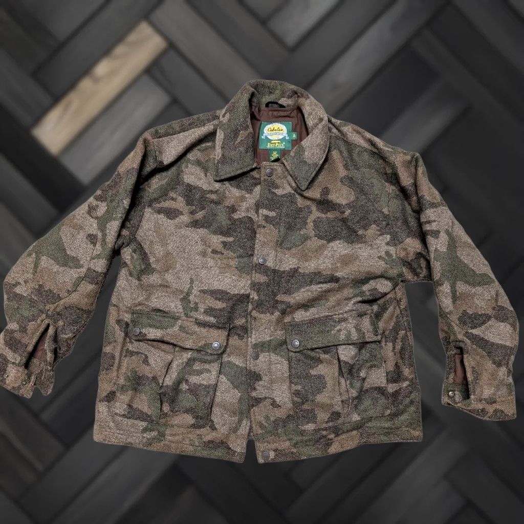 Vintage VINTAGE Cabela's camouflage coat XL Wool Parka Coat Mens Dry-Plus 100% Wool Camouflage Waterproof Size US XL / EU 56 / 4 - 1 Thumbnail