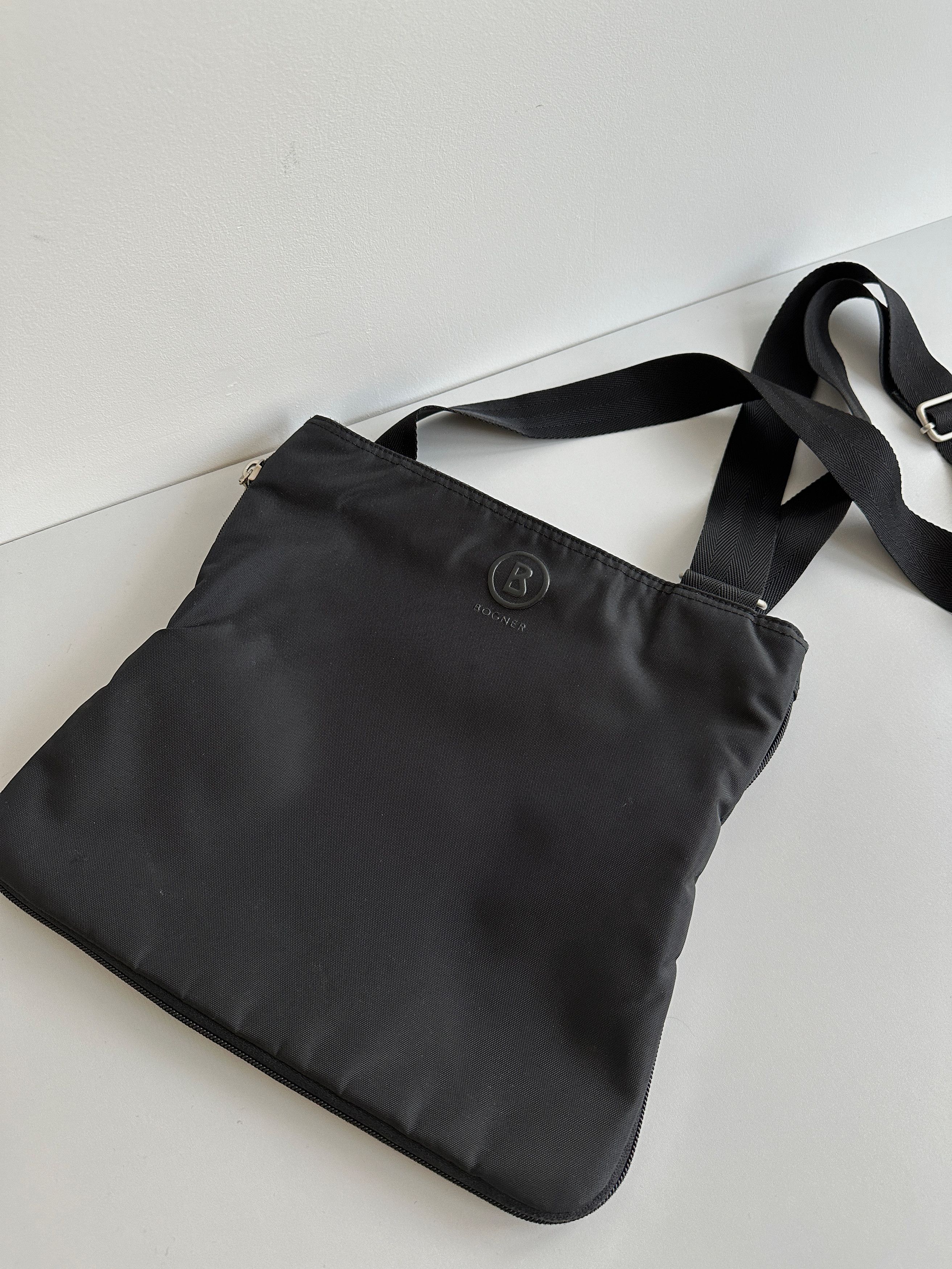 Bogner Nylon Messenger Shoulder Bag in Black, Men's