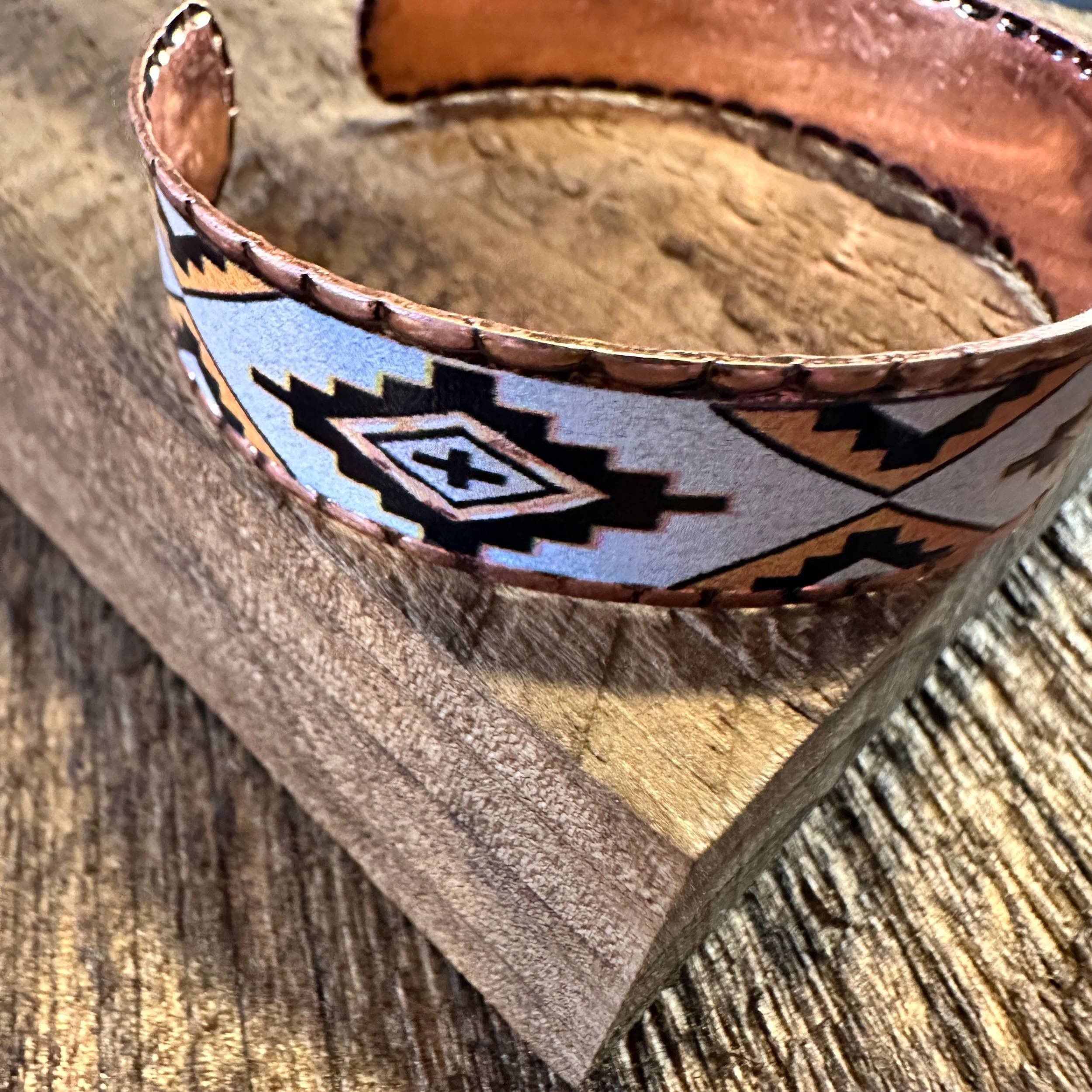 Other Handmade Boho Native American Navajo Copper Narrow Cuff Brac Size ONE SIZE - 2 Thumbnail