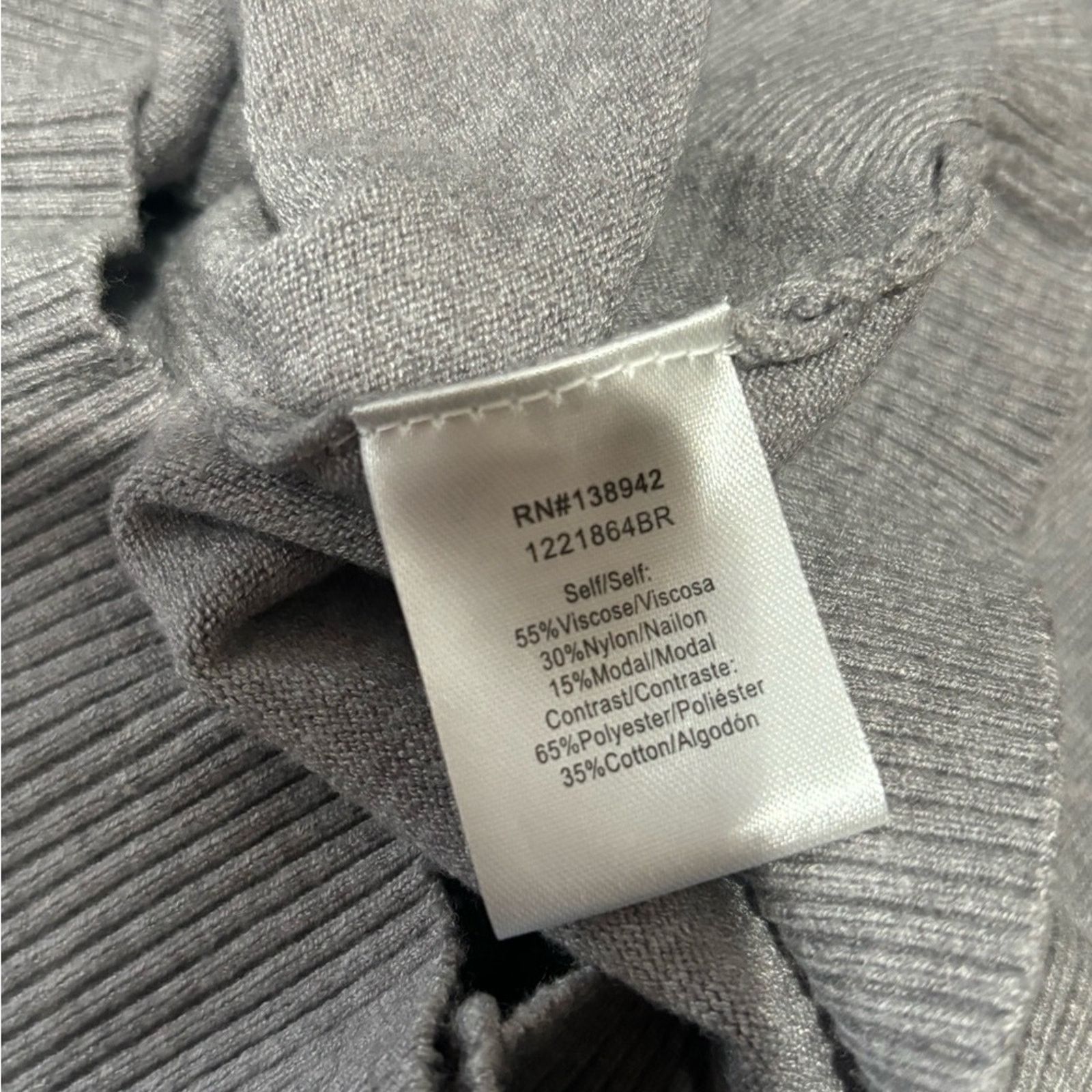 Other ONWELFTH Women's Gray Diamante Collar Ballon Sleeve Sweater Size M / US 6-8 / IT 42-44 - 4 Thumbnail