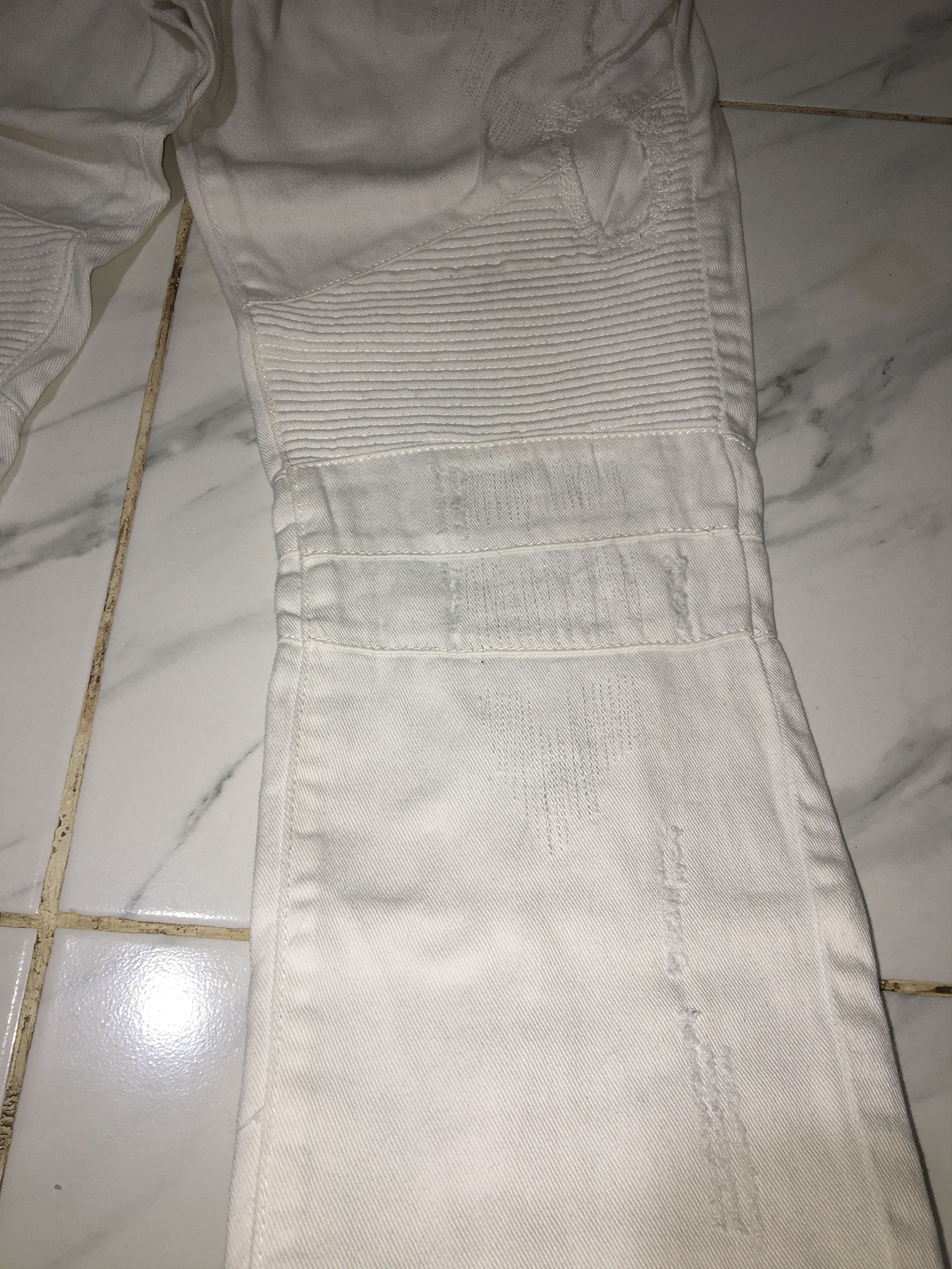 In The Attic In The Attic Biker White Denim Pants Size US 29 - 12 Thumbnail