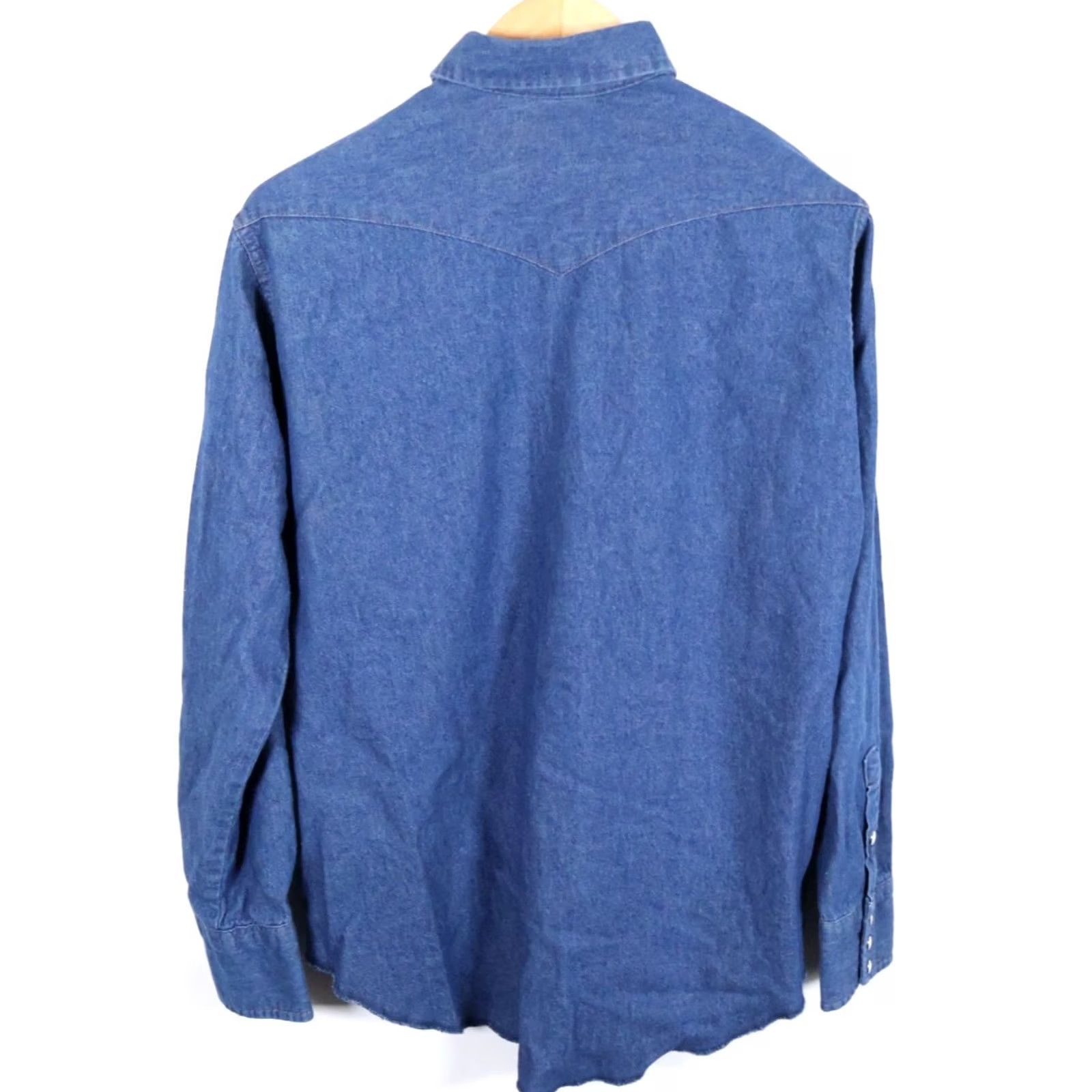Wrangler VINTAGE Wrangler Denim Western Shirt Mens Large Blue Pearl Snap 90s Cowboy Grunge VTG Size US L / EU 52-54 / 3 - 2 Thumbnail