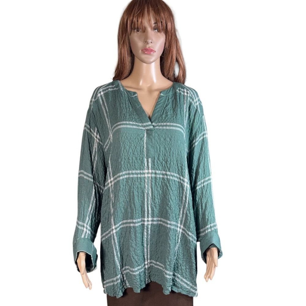 Other NWT New Jane and Delancey Textured Rayon Plaid Long Sleeve Size XXL / US 16-18 / IT 52-54 - 1 Thumbnail