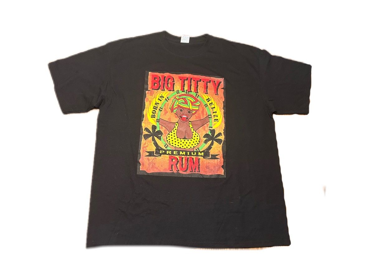 Vintage Funny Big Titty Rum Graphic Tee Size US XXL / EU 58 / 5 - 1 Thumbnail