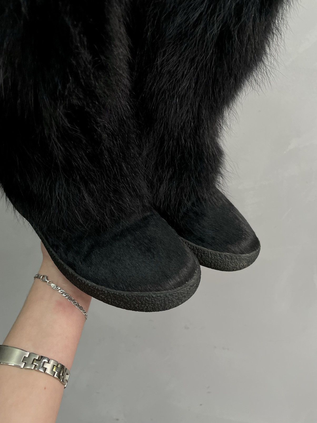 Japanese Brand Rare Real fur opium fuzzy gothic opium shoes rick owens vibe Size US 5 / EU 37 - 3 Thumbnail