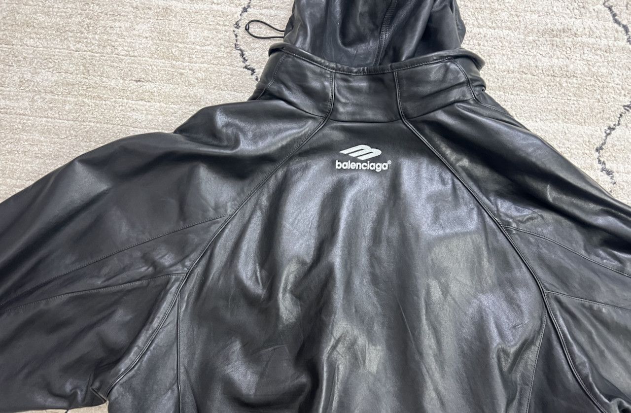 Balenciaga BALENCIAGA B-Sporty Leather Bomber Jacket Size US XL / EU 56 / 4 - 12 Thumbnail