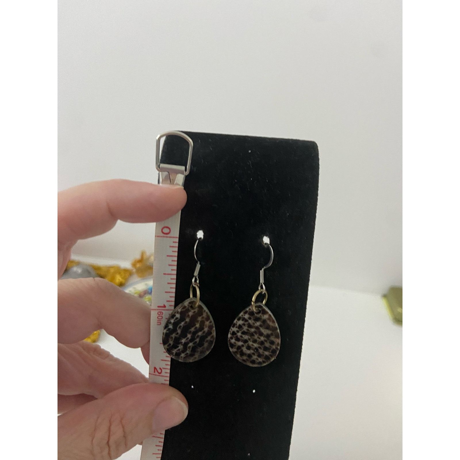 Handmade shell teardrop earrings Size ONE SIZE - 3 Thumbnail