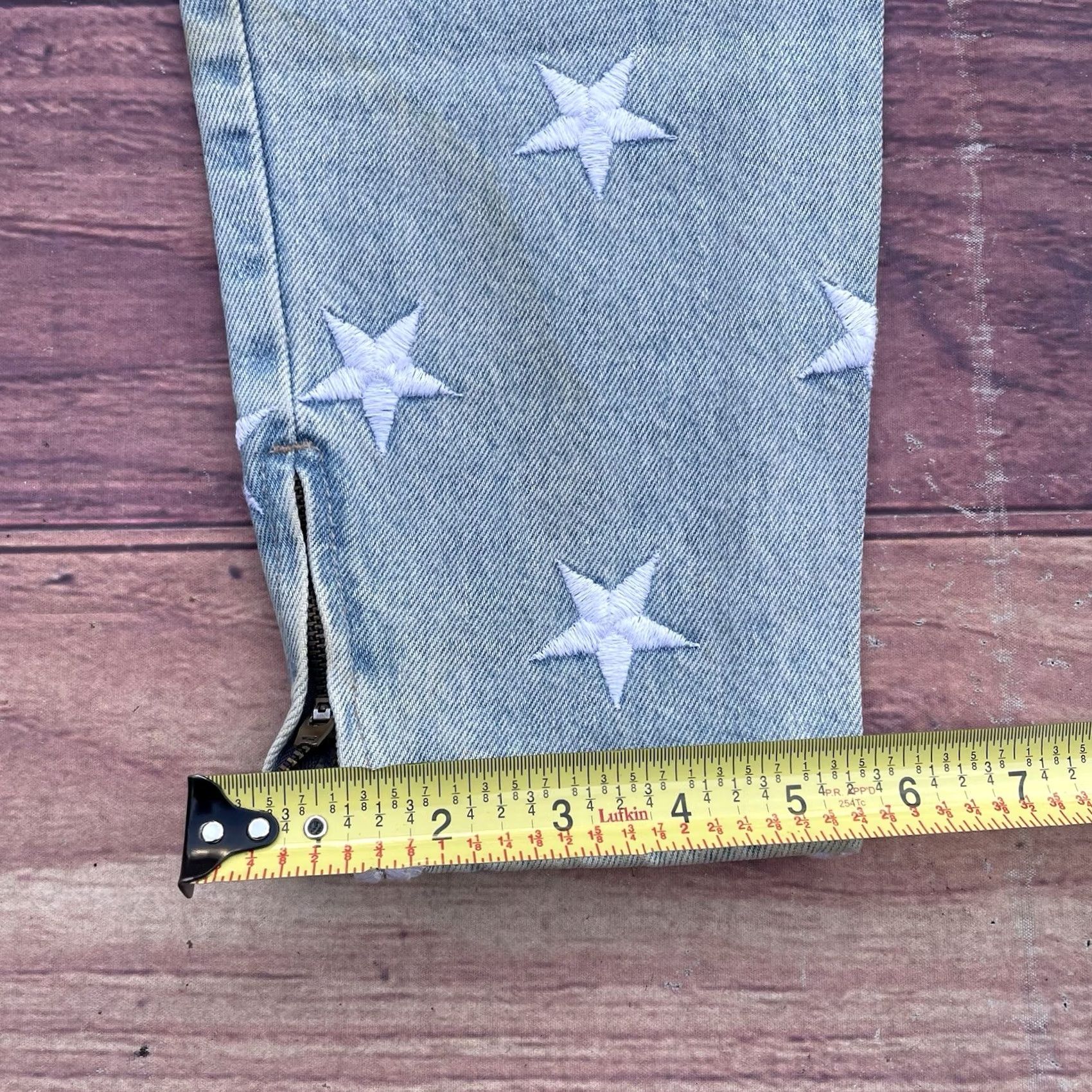Parasuco VINTAGE Parasuco Marilyn Jeans Denim Embroidered Stars 90s Women’s 29 Blue Cotton Stars Denim Jacket? Size 29" - 7 Thumbnail