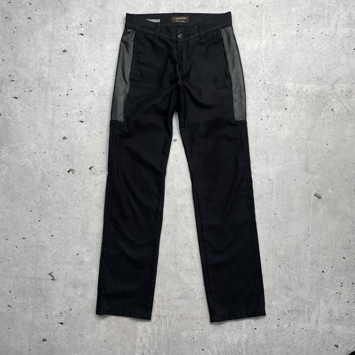 Designer × Roberto Cavalli × Vintage Vintage Roberto Cavalli casual pants leather detail y2k Size US 29 - 1 Thumbnail